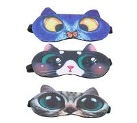 VICASKY 3pezzi Maschera Per Dormire Gatto Copertura Per Occhi Notturna Maschera Per Dormire Cinghia Per Sonno Tranquillo