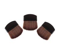 VICASKY 3pezzi Pennelli Trucco Mini Mezzo Tondo Piatti Per Viso e Polveri Rasatura Morbida Per Blush e Fondotinta Liquido Pennelli Make up Portatile Donna Per Ritocchi e Viaggio