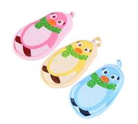 VICASKY 3pezzi Spugna da Bagno per Ragazzo Ragazza Spugna da Doccia Resistente Cordino per Appendere Materiale Morbido e Delicato per Bagnoschiuma