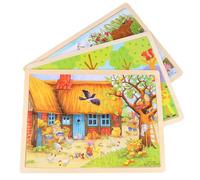 VICASKY 3sets Puzzle Di Legno Per Ragazzo Ragazza Zoo Fattoria Casa Sull Albero Set Di Puzzle Educativi Di Legno Per Ragazzi Dei Cartoni Animati Di Per Ragazzo Ragazza