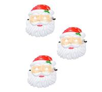 VICASKY 3st Maschera Del Vecchio Di Natale Pieno Maschere Di Babbo Natale Maschere Per Le Celebrazioni Di Natale Maschere Maschere Di Natale Divertente Natale Ballo Maschera Rosso Plastica