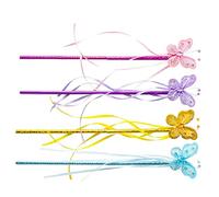 VICASKY 4 bacchette magiche per torte a farfalla, luci fatate, decorazioni per feste e feste