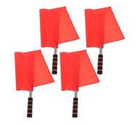 VICASKY 4 bandiere da disegno a mano con asta in acciaio inox, bandiera rossa per l'arbitro e il calcio, con comode bandiere di segnalazione