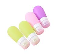 VICASKY 4 bottiglie da viaggio in silicone portatile per articoli da toeletta, contenitore a prova di perdite, verde per shampoo e cosmetici