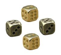 VICASKY 4 dadi in ottone a forma di torre di cubo dorata, decorazione a cubetti, grandi decorazioni per il gioco, decorazione da tavolo