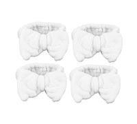 VICASKY 4 fasce elastiche per capelli da donna, morbide per la pulizia del viso e il trucco in pile di corallo con nodo ad arco per yoga e spa