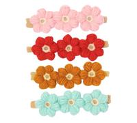 VICASKY 4 fasce per capelli floreali per ragazze neonato accessori per capelli per neonati senza lasciare traccia attraente design floreale accessorio per feste di Natale