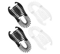 VICASKY 4 fermagli per capelli a banana, leggeri e antiscivolo, in plastica e accessori trasparenti per tutti i giorni, sport e feste