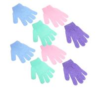 VICASKY 4 paia di guanti da doccia in nylon esfolianti per esfoliare efficacemente il corpo per i tipi di pelle, rivitalizzare e pulire la pelle