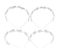 VICASKY 4 Pezzi Accessori Per a Fascia D'argento Accessori Per Da Sposa Per Le Donne Primo La Sposa Sarà La Fascia Fasce Da Donna Di Silver Strass