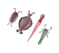 VICASKY 4 pezzi Antiche creature giocattoli per bambini giocattoli per bambini statua marina giocattoli modelli animali marini modello di animali di simulazione scrivania strani gamberetti in plastica