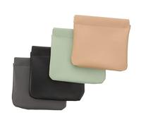 VICASKY 4 pezzi borsa cosmetica in pelle PU, piccola borsa per trucchi con chiusura a squeeze per rossetto, monete e piccoli oggetti, leggera, impermeabile, semplice
