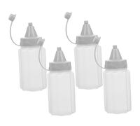 VICASKY 4 Pezzi Bottiglie Spremi Riutilizzabili Flaconi Vuoti per Sciroppo e Condimenti da Cucina Design per Dosaggio Preciso e Facile Pulizia per Olio e Salse Varie