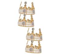 VICASKY 4 pezzi, corona per torte di compleanno, principesse, giocattoli, corona per bambini, tazza di carta, corona per bambini, torta di compleanno, corona di compleanno, decorazione per torte