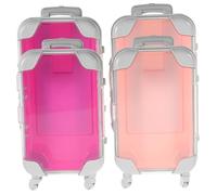 VICASKY 4 pezzi Custodie Trolley Simulato Portatile per Viaggio Organizer Cosmetici Compatto per Ciglia Finte e Prodotti Make Up Valigetta Mini Viaggio Rosa