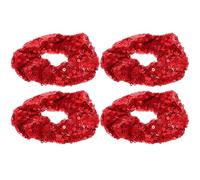 VICASKY 4 pezzi Elastici Natalizi con Paillettes Rosse Accessori per Capelli Chic e Leggeri per Feste e Regali di Natale per Donne e Ragazze