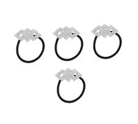 VICASKY 4 Pezzi Elastici per con Cristallo Accessori Femminili Sparkly per Cavallo Fascette Elastiche Gothic Fashion Tenuta per Tutti i Tipi