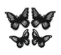 VICASKY 4 Pezzi Farfalla per Capelli Farfalle Farfalle Clip per Capelli Ragazze Fermagli Per Le Donne Penne Ricamate Forma In Lega Di Zinco Nero