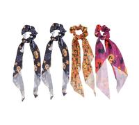 VICASKY 4 Pezzi Fasce Elastiche per Capelli Halloween con Nastro a Motivo Teschio e Fantasma Fermacoda per Ragazze Donna Accessori Decorativi per Codini Adatti Tutti i Tipi di Capelli e