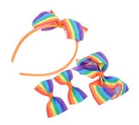 VICASKY 4 Pezzi Fasce per Capelli con Nodo Multicolore per Pride Day Morbide e Resistenti Unisex per Donne e Ragazze Design Righe Colorate per Feste e Sfilate