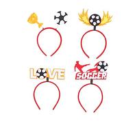 VICASKY 4 Pezzi fascia per tifoso di calcio arredamento a tema sportivo ragazzi con fascia da calcio forniture per feste a tema cerchietti per per esterno fascia romanzo addominali