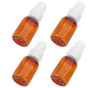 VICASKY 4 pezzi Flaconcini Contagocce in Plastica Ambrata per Estratti Essenziali e Profumi Bottigliette da Viaggio Compatte e Riutilizzabili con Dosatore Preciso per Cosmetici e Campioni