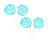 VICASKY 4 Pezzi Giocattolo di simulazione lecca-lecca di lecca -lecca falso oggetti di scena di caramelle giganti rosa oggetti di scena per caramelle Lollipop gigante di legno Blu