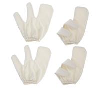 VICASKY 4 Pezzi Guanti Esfolianti in Grezza Fascia Elastica per Polso, Rimozione Cellule Morte e Massaggio Ayurvedico per Bagno e Spa a Casa, Adatti per Uomini e Donne