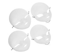 VICASKY 4 Pezzi Maschere Volto Vuote in PVC Opaco Bianco Maschere DIY per Halloween Feste in Maschera e Cosplay Leggere e Comode con Design Realistico