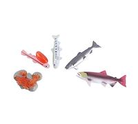 VICASKY 4 pezzi modello del ciclo di crescita, giocattolo animale, giocattolo per il compleanno dei bambini, giocattolo per bambini, giocattolo per bambini, salmone