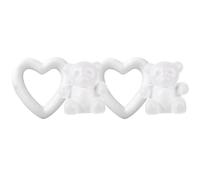 VICASKY 4 Pezzi Modello in Schiuma Bianco a Forma di Orsetto e Cuore, Leggero e Facile da Conservare, per attività Creative DIY e Decorazioni Artigianali