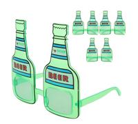 VICASKY 4 Pezzi Occhiali Divertenti a Forma di Bottiglia di Birra in Abs Verdi, Leggeri e Creativi per Festa Estiva, per Pool Party e Compleanni