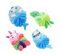 VICASKY 4 Pezzi Palla Da Bagno Dei Cartoni Animati Luffa Da Bagno Per Spugne Da Bagno Per Atrezzi Strofinare Le Palle Da Doccia Palline Schiumose Da Bagno Palline Da Bagno
