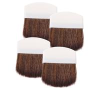 VICASKY 4 Pezzi Pennello per Cipria e Fard Setole Marroni e Manico Bianco, Piccolo Pennello per Trucco da Donna, Adatto per Uso Personale e Regali tra Amiche