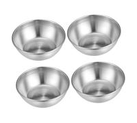 VICASKY 4 pezzi Piatti Condimento Acciaio Rotondi Ciotoline Antipasto per Salse e Spezie Design Elegante per Dipping e Decorazione Tavola