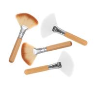 VICASKY 4 pezzi polvere e evidenziatore pennello morbido a ventaglio con manico in legno per applicazione delicata per il trucco del viso e facile da usare