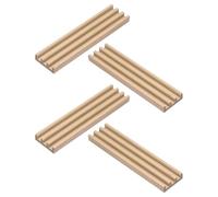 VICASKY 4 Pezzi Porta Tessere del Domino in Legno Beige 25,4x7x1,5cm per Giochi da Tavolo, Supporto Stabile che Previene Ribaltamenti, per Appassionati e Feste in Famiglia