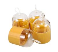 VICASKY 4 pezzi scatola per uova di bellezza Bob trucco spugne porta spugna viso pulizia spugne cosmetiche spugne alte make make make up spugna reale piccolo PP giallo
