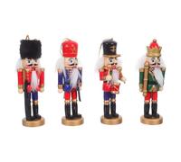 VICASKY 4 pezzi Schiaccianoci Soldato in Legno per Decorazioni Natalizie da Tavolo Statuine Piccole e Versatili per Mensole Scrivanie e Focolare Ornamenti Natalizi Classici e