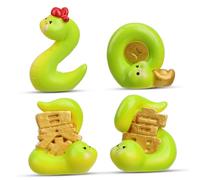 VICASKY 4 Pezzi Statue Serpente in Resina Colorata Decorazioni Adorabili Anno del Serpente Saggezza per