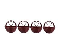VICASKY 4 pezzi Vasi da Parete in Plastica con Design Rattan Simulato Fioriere Leggere e Resistenti per Decorazione Murale Interni ed Esterni Cesti Vintage per Piante Artificiali o Vere