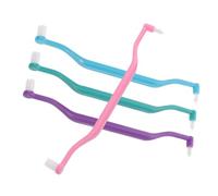 VICASKY 4 spazzole intermedie a doppia testa, portatili, per protesi, ergonomiche, progettate per un'igiene orale efficace per spazi interdentali stretti