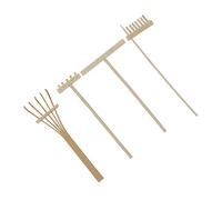 VICASKY 4 tavole di sabbia in bambù, attrezzi da giardino, cintura per attrezzi da giardino, sabbiera con coperchio, decorazione da tavolo, decorazione da tavolo, sabbiera, rastrello, mini strumento