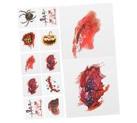 VICASKY 40 Pezzi Gli adesivi per il viso di Halloween impermeabilizzano il trucco artistico corpo zombie pelle skin trucco di sangue finto di Halloween adesivi per ferite carta artigianale
