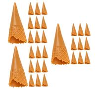 VICASKY 45 pezzi di coni di simulazione per waffle di ghiaccio, giocattoli con monete di ghiaccio, biscotti artificiali, come farsi giocare, sacchetti gelato, puntelli, mini waffel, PVC, marrone