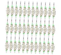 VICASKY 45 pezzi Gabbie Esche Metalliche con Molla a Forma di Oliva per Pesca a Pesci Grossi Trappola Versatile per Esche con Perline Fluorescenti Accessori per Pesca in Acque Interne e