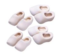 VICASKY 4paia Mini Scarpe Di Legno Per Scarpe In Legno In Miniatura Non Dipinta Per La Decorazione Di Case Delle Bambole Per Progetti Creativi E Artigianato Personalizzato
