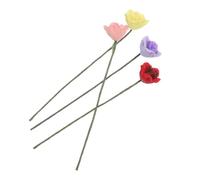 VICASKY 4pcs Miniatura Rosa Fiori Artificiali Per La Decorazione Della Casa Doll Modelli Fiori realistici Per Mini Giardini E Progetti Per Paesaggi Creativi