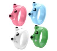 VICASKY 4pcs Rana Anelli In Resina Per Le Donne Dolce Creative Dita Anelli In Design Rana Leggero E Confortevole Per Feste Cerca E Vita Di Tutti I Giorni - Pezzo