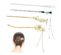 VICASKY 4pezzi Bacchette per Capelli in Nappe e Fiori di Decorazioni per Capelli Vintage Accessori per Acconciature per Donna
